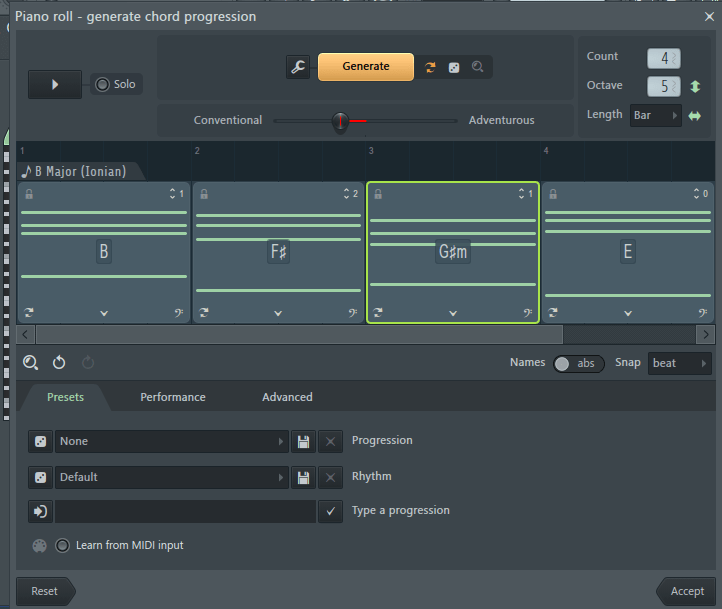 generate chord progression